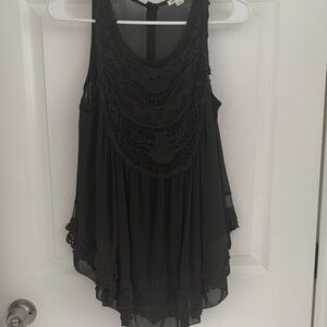 Ultra Pink Dark Green Lace Blouse